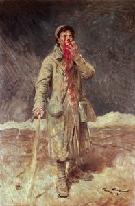 En såret soldat, 1916